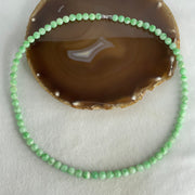 Good Grade Type A Apple Green with Emerald Green Piao Hua Jadeite Beads Necklace 50.33g 54cm 6.9 to 7.8mm 74 Beads - Huangs Jadeite and Jewelry Pte Ltd