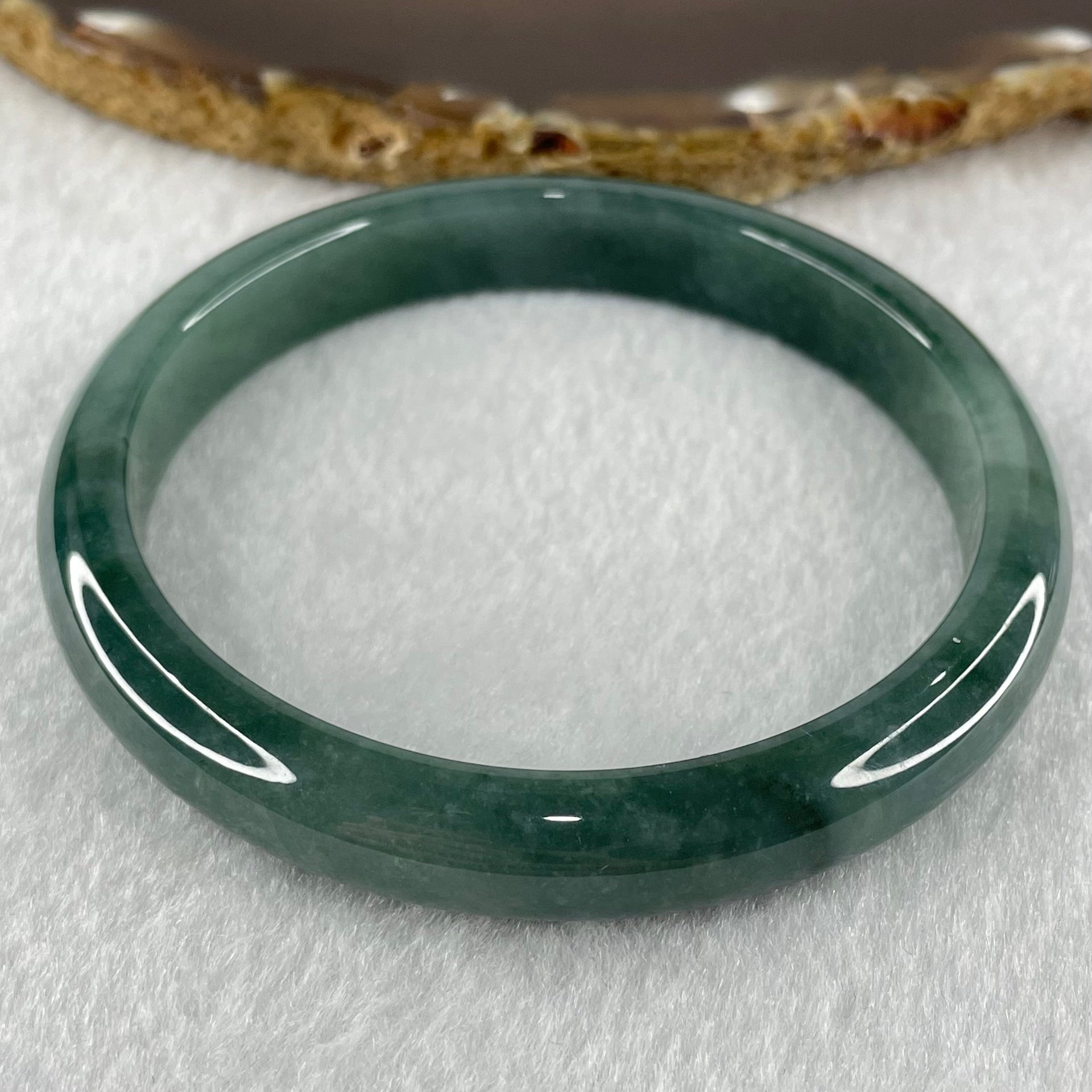 Type A Blueish Green Jadeite Bangle 43.69g Internal Diameter 61.8mm 10.4 by 7.1mm (Slight Internal Lines) - Huangs Jadeite and Jewelry Pte Ltd