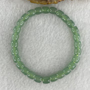 Natural Type A Semi Icy Light Blueish Green Jadeite Lulutong Beads Bracelet 16.01g 16cm 6.4mm 28 Beads - Huangs Jadeite and Jewelry Pte Ltd