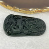 Type A Partial Translucent Black Omphasite Dragon Jadeite Pendent A货墨翠龙牌 31.48g 66.9 by 44.1 by 7.7 mm - Huangs Jadeite and Jewelry Pte Ltd