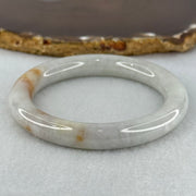 Type A Faint Green Lavender with Brownish Red Patches Jadeite Bangle Internal Diameter 54.1mm 49.27g 9.9 by 9.5mm (Slight Internal Line) - Huangs Jadeite and Jewelry Pte Ltd