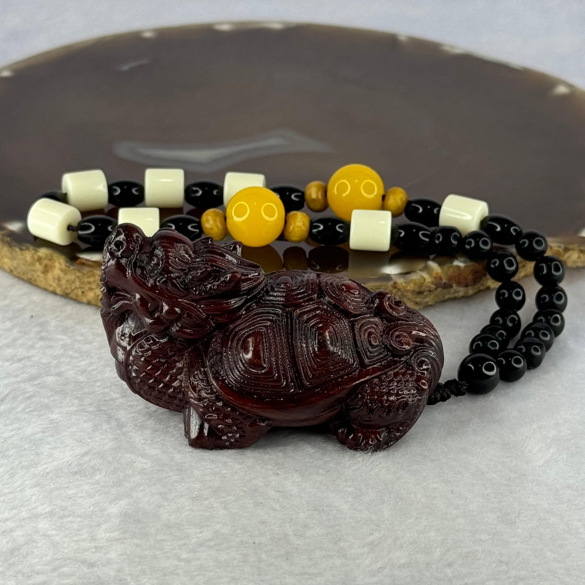Natural African Rosewood Dragon Tortoise Handplay 天然非洲紫檀龙龟手把件 50.20g 60.8 by 36.6 by 40.0mm - Huangs Jadeite and Jewelry Pte Ltd