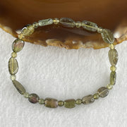 Good Grade Natural Green Tourmaline Crystal Barrel Bracelet 7.15g 16cm 8.0mm 15Beads - Huangs Jadeite and Jewelry Pte Ltd