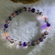 Very Good Grade Natural Transparent Bright Color Super 7 Beads Bracelet 非常好的等级天然透明深彩色超级七珠手链 11.32g 15.5cm 6.8mm 28 Beads - Huangs Jadeite and Jewelry Pte Ltd