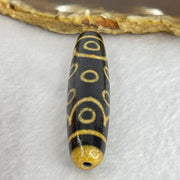 Natural Powerful Tibetan Old Oily Dark and Light Brown Agate 15 Eyes Dzi Bead Heavenly Master (Tian Zhu) 十五眼天诛 14.35g 58.1 by 13.1mm - Huangs Jadeite and Jewelry Pte Ltd