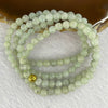 Type A Semi Icy Green with Wuji Grey Piao Hua Beads Necklace 103 Beads 5.5mm 32.35g - Huangs Jadeite and Jewelry Pte Ltd