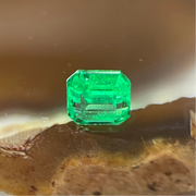 Natural Colombia Vivid Green Emerald (Beryl) Cut-Cornered Square Step cut 0.46ct 4.4 by 4.3 by 2.9mm - Huangs Jadeite and Jewelry Pte Ltd
