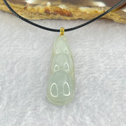 Type A Faint Green Jadeite Peapod Pendent 6.17g 39.1 by 11.3 by 7.1mm - Huangs Jadeite and Jewelry Pte Ltd