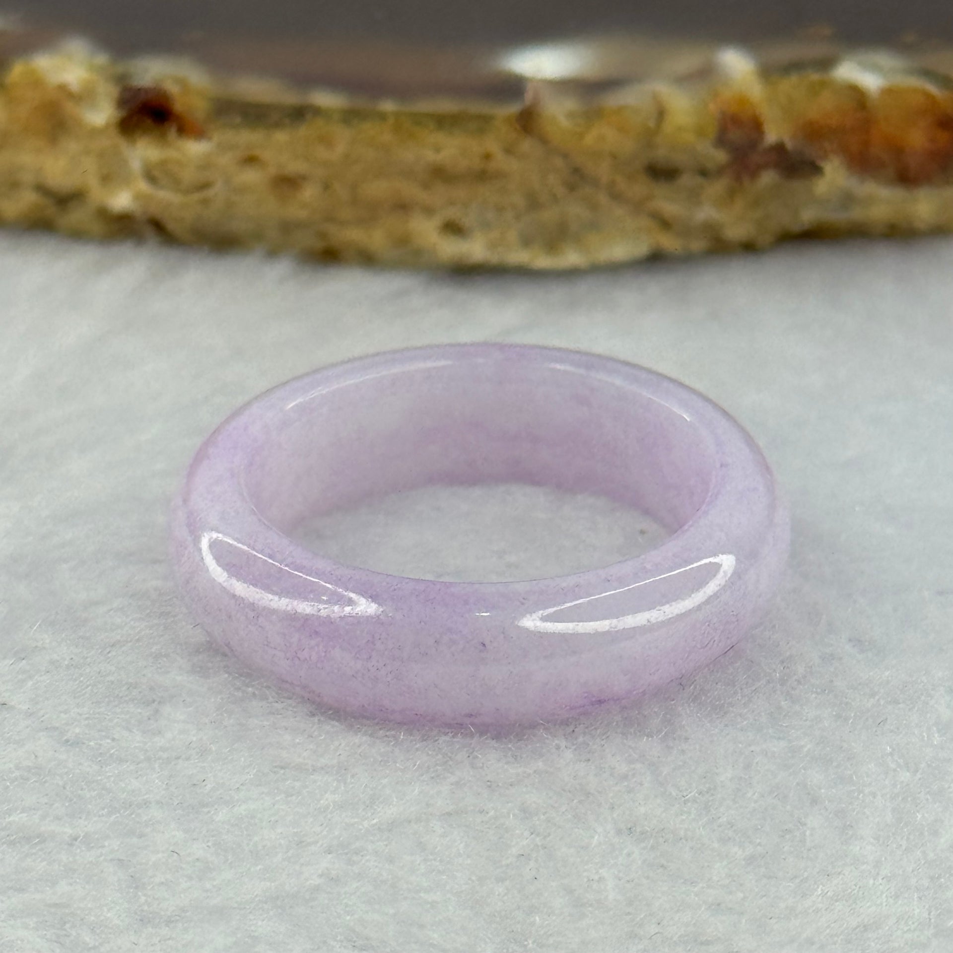 Type A Lavender Jadeite Ring 4.35g 6.9 by 3.7mm US9.5 HK21 - Huangs Jadeite and Jewelry Pte Ltd