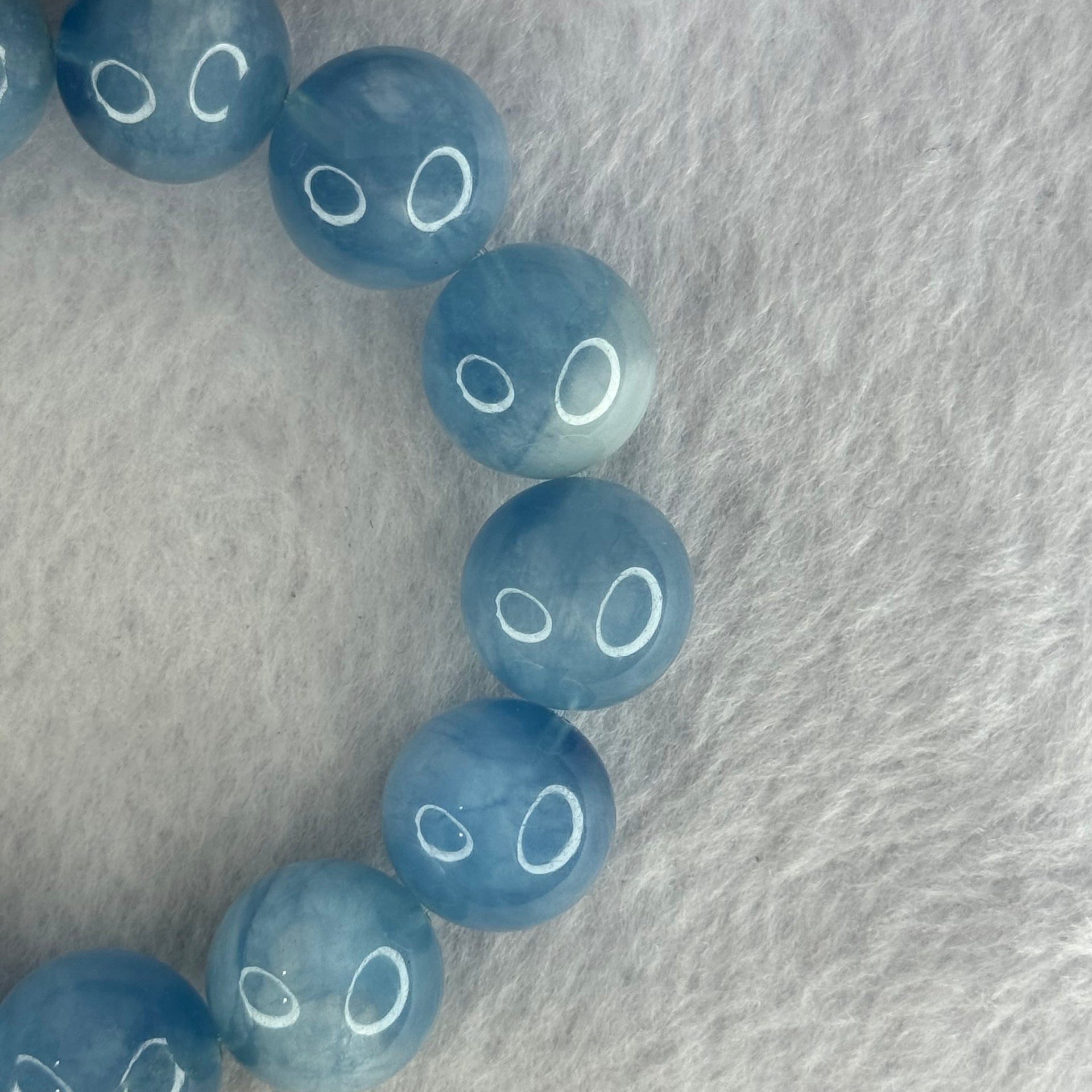 Natural Aquamarine Beads Bracelet 81.94g 19cm 16.2mm 14 Beads - Huangs Jadeite and Jewelry Pte Ltd