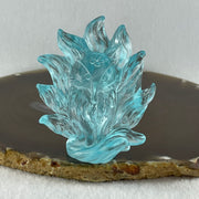 Liuli Blue 9 Tail Fox Display 74.92g 52.5 by 26.0 by 64.3mm - Huangs Jadeite and Jewelry Pte Ltd