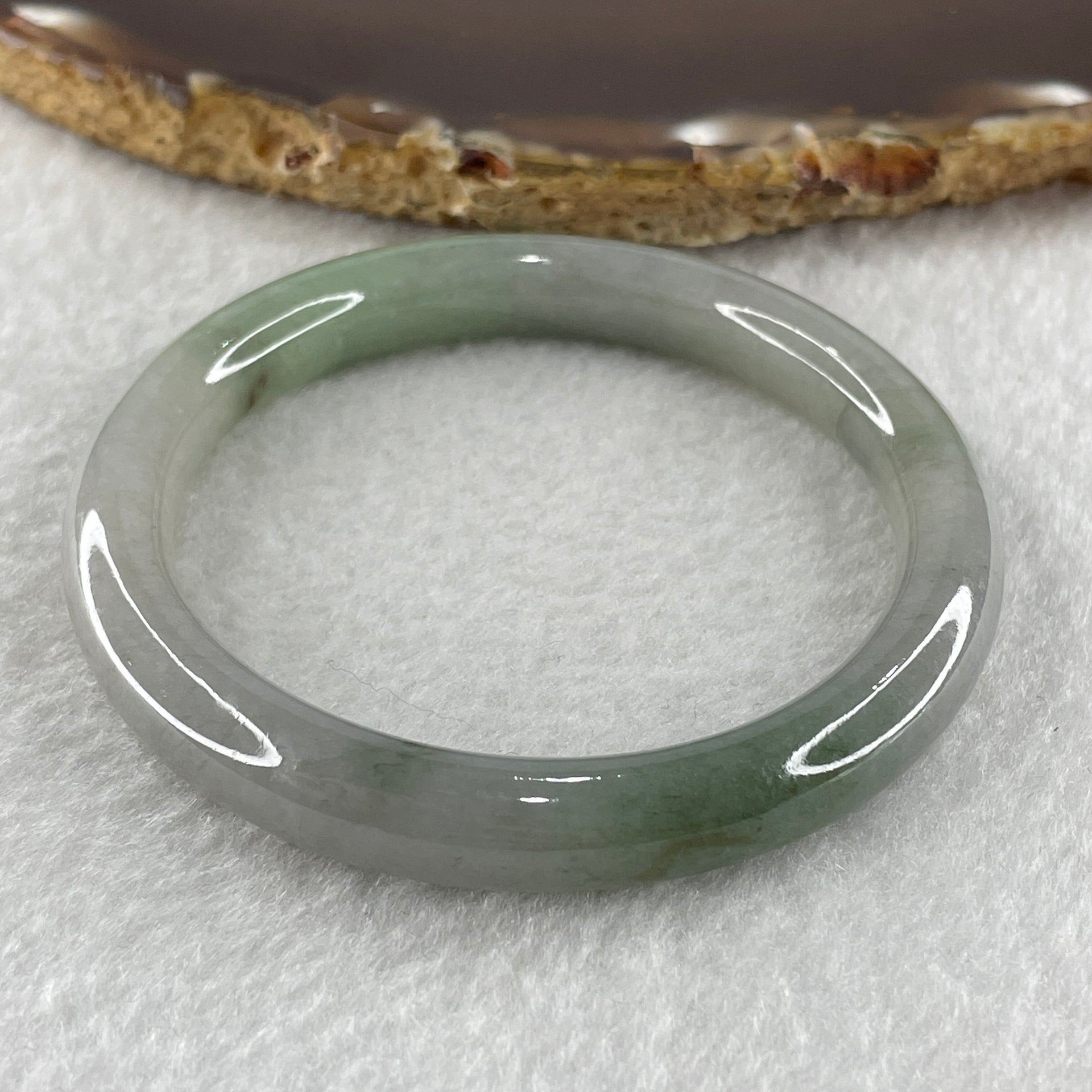 Type A Green with Wuji Lavender Jadeite Bangle Internal Diameter 51.3mm 31.15g 8.4 by 7.6mm (Very Slight Internal Lines) - Huangs Jadeite and Jewelry Pte Ltd