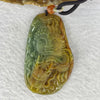 Grand Master Type A Brown WIth Blueish Green Good Vs Evil and Dragon Jadeite Pendent 60.14g 67.1 by 40.5 by 13.1mm - Huangs Jadeite and Jewelry Pte Ltd