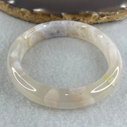 Natural Pink with Purple Flower Agate Set Oval Bangle 101.87g Inner Diameter 56.0mm 11.2 by 7.2mm - Huangs Jadeite and Jewelry Pte Ltd