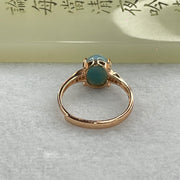 Natural Larimar in S925 Silver Rose Gold Color Ring (Adjustable Size) 2.22g 10.0 by 8.0 by 5.0mm - Huangs Jadeite and Jewelry Pte Ltd