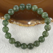 Good Grade Natural Cats Eye Green Rutilated Quartz Beads Bracelet 24.86g 16.5cm 9.8mm 20 Beads - Huangs Jadeite and Jewelry Pte Ltd