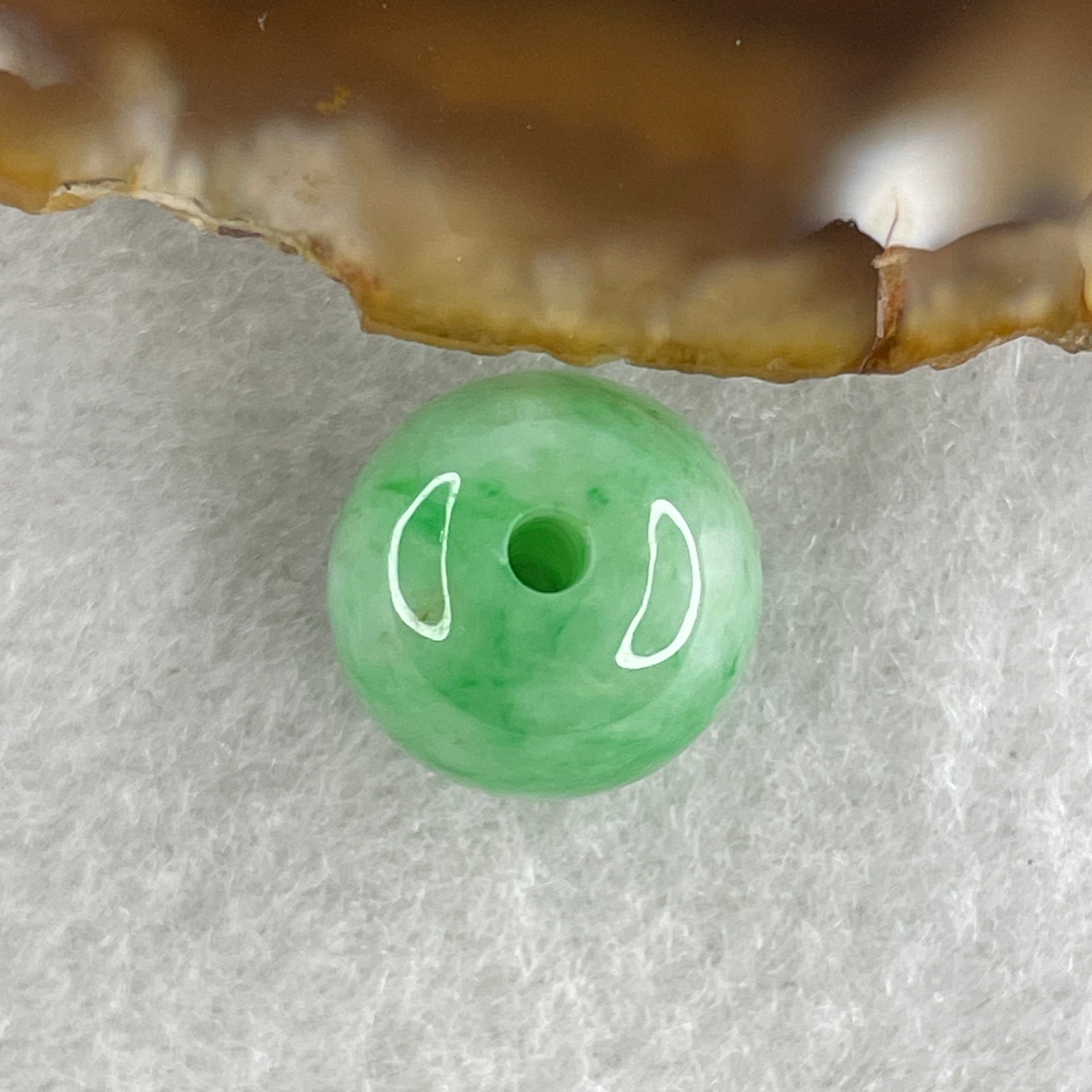 Certified Natural Type A Apple Green Jadeite Lulutong Charm Pendant 3.97g 12.8 by 13.1mm - Huangs Jadeite and Jewelry Pte Ltd