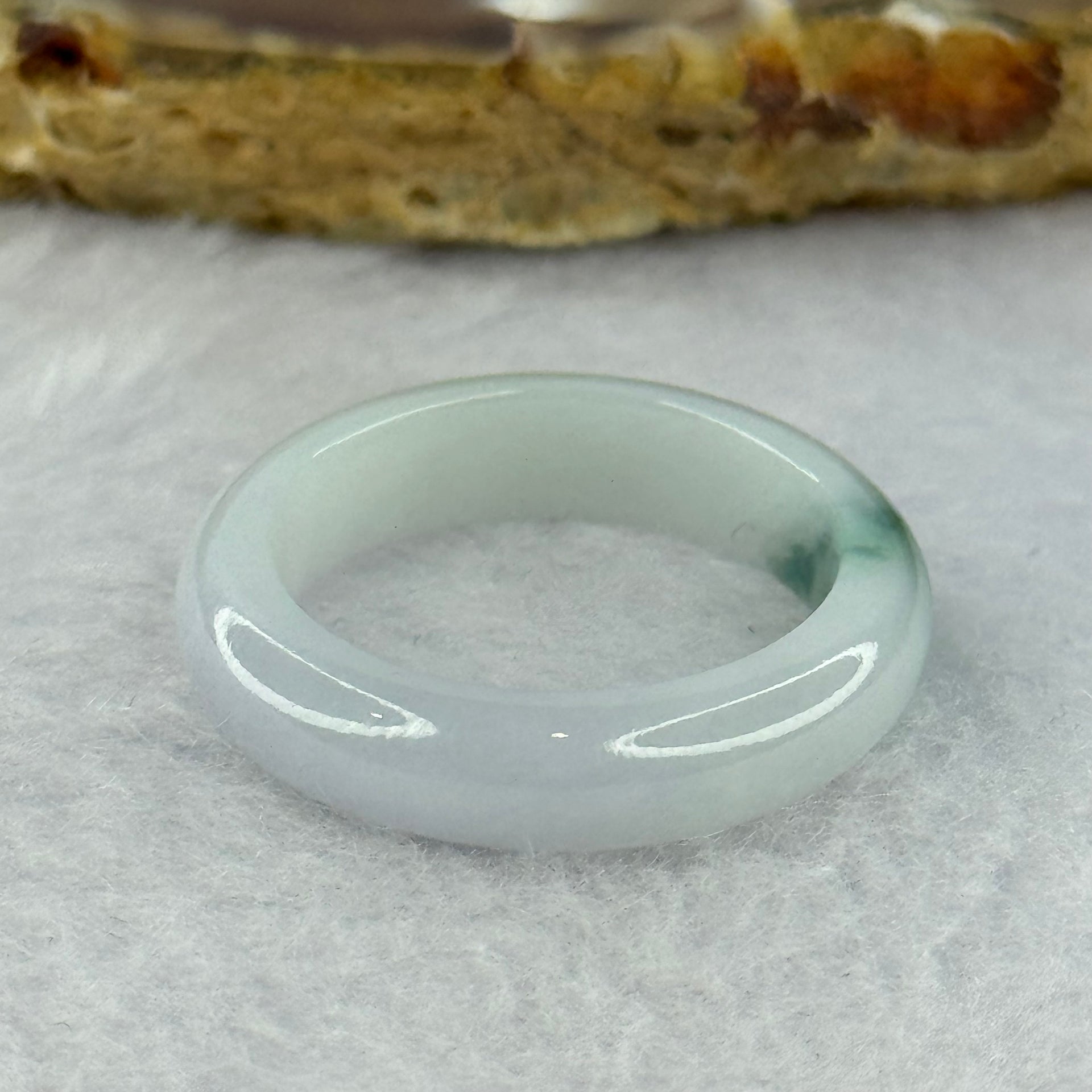 Type A Light Green Lavender with Blueish Green Patch Jadeite Ring 3.70g 5.9 by 3.6mm US9.5 HK21 - Huangs Jadeite and Jewelry Pte Ltd