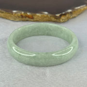 Type A Light Green Jadeite Oval Bangle 32.96g Internal Diameter 51.4mm 13.1 by 6.9mm (Very Slight External Rough) - Huangs Jadeite and Jewelry Pte Ltd