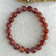 Good Grade Natural Red Ferruginous Quartz Beads Bracelet 22.47g 15.5cm 9.2mm 21 Beads - Huangs Jadeite and Jewelry Pte Ltd