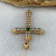 Type A Burmese Jade Jadeite 18k Rose Gold Cross 2.82g 45.9 by 27.8 by 4.6mm - Huangs Jadeite and Jewelry Pte Ltd