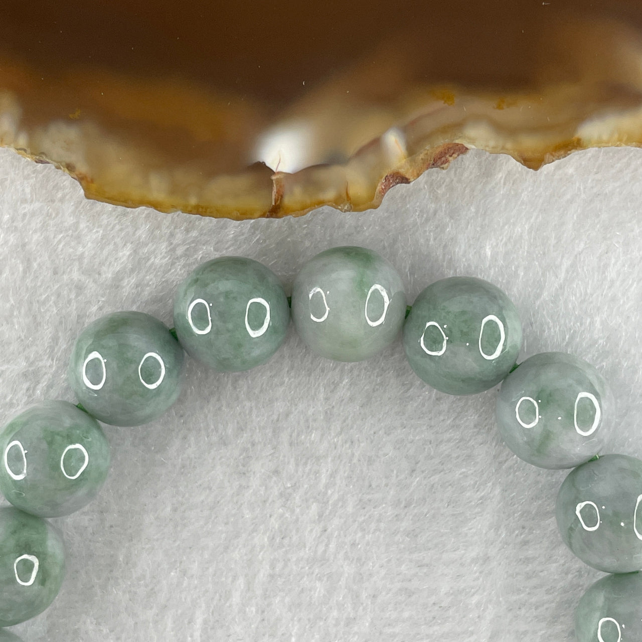 Natural Blueish Green Amazonite Beads Bracelet 28.34g 14cm 10.0mm 18 Beads