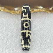 Natural Powerful Tibetan Old Oily Agate 3 Eyed Dharma Vajra Dzi Bead Heavenly Master (Tian Zhu) 三眼金刚杵天珠 15.33g 59.1 by 12.9mm - Huangs Jadeite and Jewelry Pte Ltd