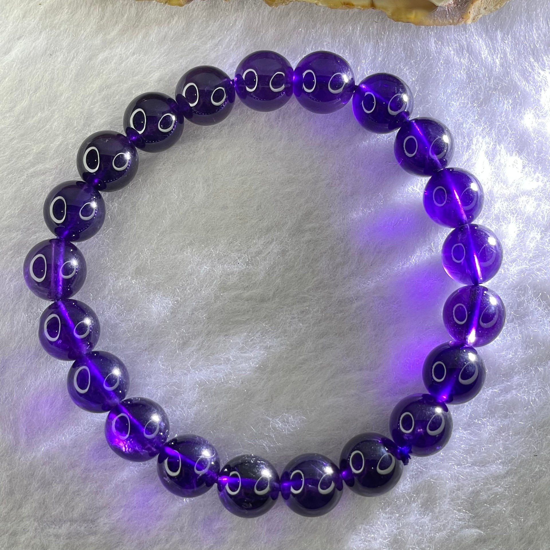 Very Good Grade Natural Amethyst Bracelet 21.52g 15.5cm 9.4mm 21 Beads - Huangs Jadeite and Jewelry Pte Ltd