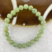 Type A Semi Icy Green Jadeite 25 beads bracelet 7.5mm 17.06g - Huangs Jadeite and Jewelry Pte Ltd