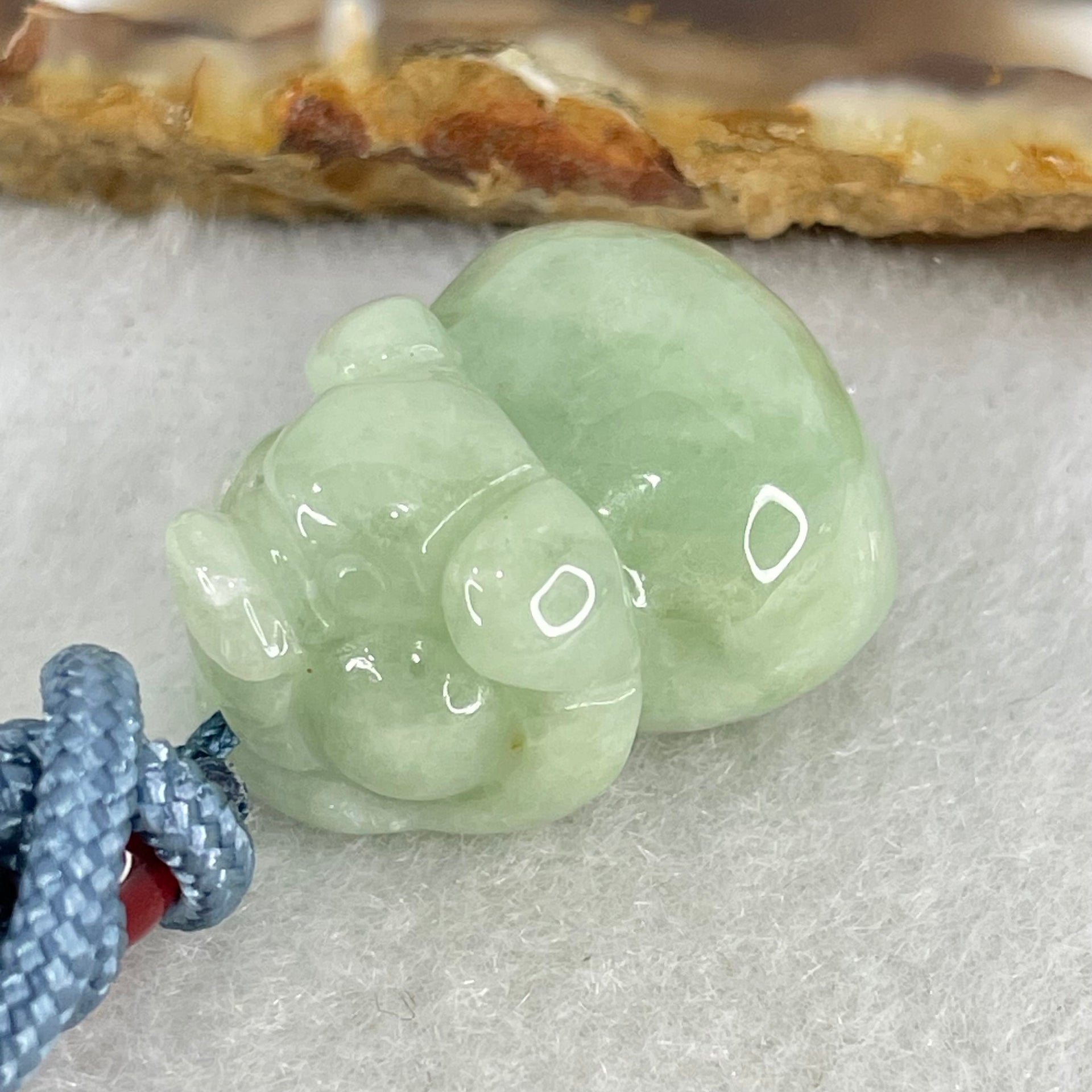 Type A Green Jadeite Pig Pendant 10.29g 21.7 by 16.9 by 11.8mm - Huangs Jadeite and Jewelry Pte Ltd
