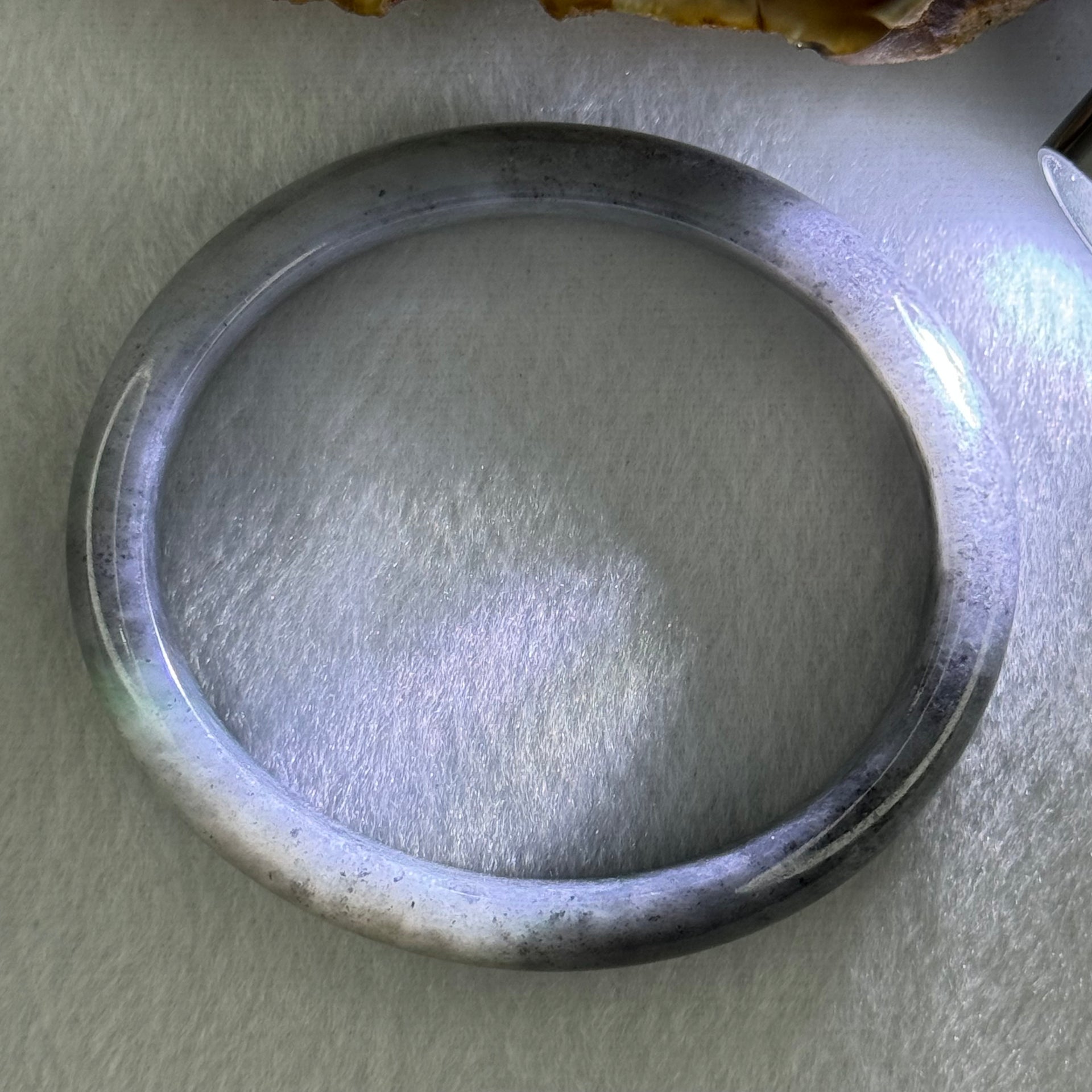 Type A Wuji Grey Black Jadeite Oval Bangle Bangle Internal Diameter 57.8mm 40.78g 12.0 by 6.4mm (Close to Perfect) - Huangs Jadeite and Jewelry Pte Ltd