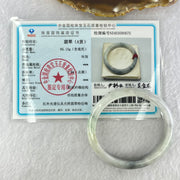Type A Lavender Green with Grey Wuji Piao Hua Jadeite Oval Bangle Internal Diameter 56.0mm 44.31g 12.7 by 7.7mm (Slight Internal Lines) - Huangs Jadeite and Jewelry Pte Ltd