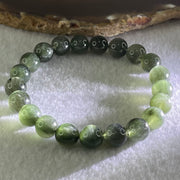 Good Grade Natural Green Cats Eye Rutilated Beads Bracelet 22.78g 16cm 9.4mm 21 Beads - Huangs Jadeite and Jewelry Pte Ltd