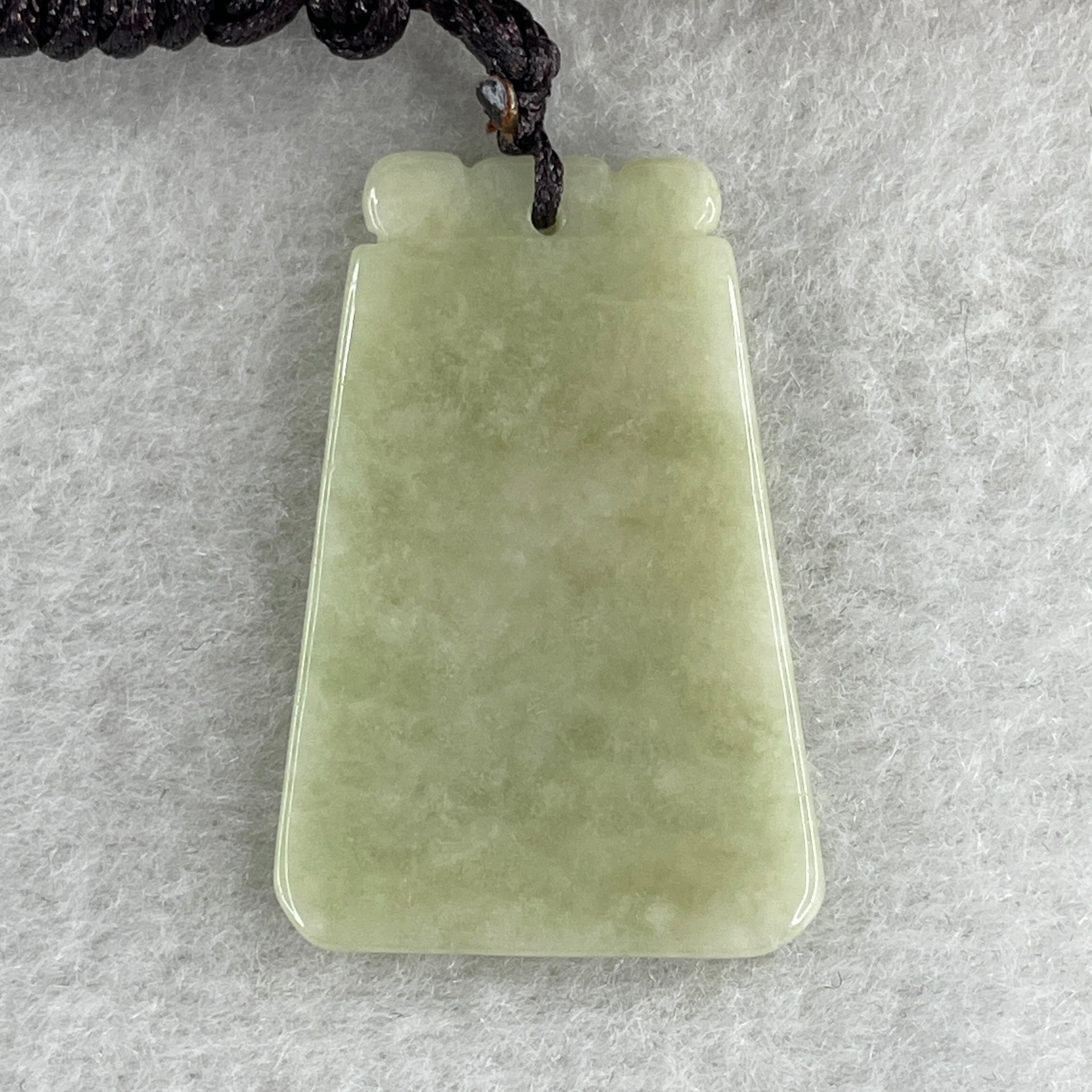 Natural Type A Green Jadeite Wu Shi Pai Pendant 7.58g 34.2 by 22.9 by 3.3mm - Huangs Jadeite and Jewelry Pte Ltd