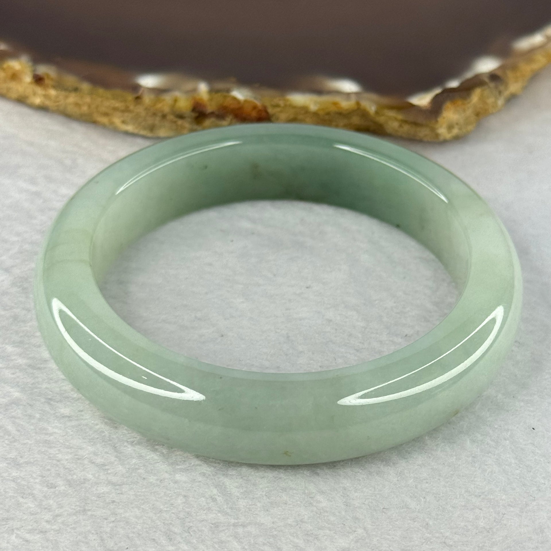 Type A Light Green with Green Jadeite Bangle 63.16g 12.9 by 9.4mm Inner Diameter 54.7mm - Huangs Jadeite and Jewelry Pte Ltd