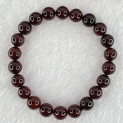 Natural Dark Blood Red Amber Beads Bracelet 天然血珀手链 7.48g 16cm 8.6mm 22 Beads - Huangs Jadeite and Jewelry Pte Ltd