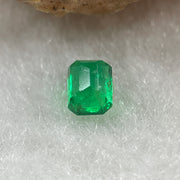 Natural Colombia Vivid Green Emerald (Beryl) Cut-Cornered Rectangular Step cut 0.41ct 4.8 by 3.7 by 3.0mm - Huangs Jadeite and Jewelry Pte Ltd