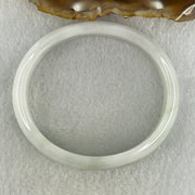 Natural Type A Faint Green Faint Lavender Jadeite Oval Bangle 37.24g Inner Diameter 56.6mm 12.7 by 6.4mm (Very Very Slight Internal Lines) - Huangs Jadeite and Jewelry Pte Ltd