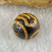 Natural Powerful Tibetan Old Oily Agate Double Garuda Dzi Bead Heavenly Master (Tian Zhu) 1.59g 10.3 by 10.6mm - Huangs Jadeite and Jewelry Pte Ltd