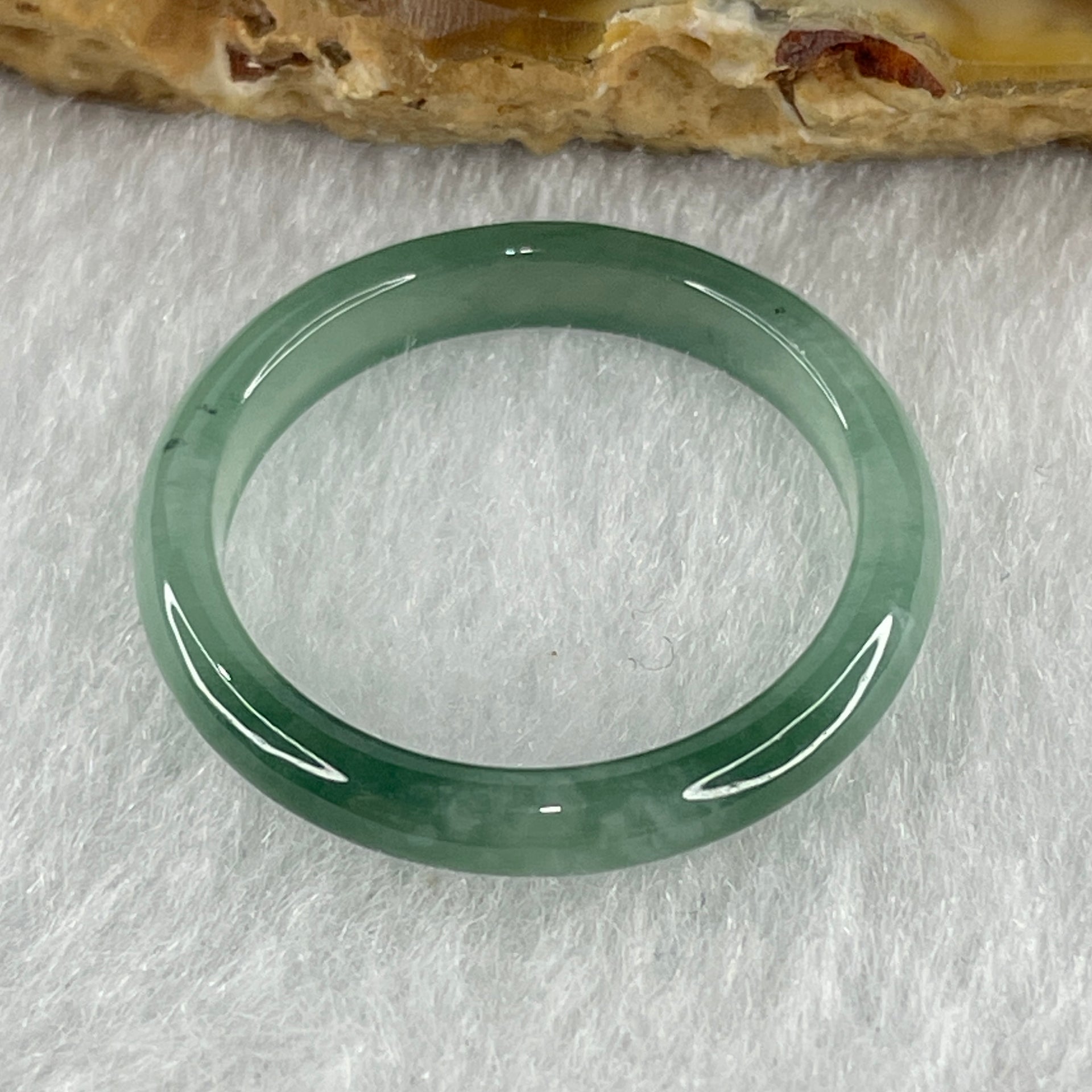 Natural Type A Semi Icy Blueish Green Jadeite Ring 1.33g 3.4 by 2.5 US7.3 HK16 (Close to Perfect) - Huangs Jadeite and Jewelry Pte Ltd