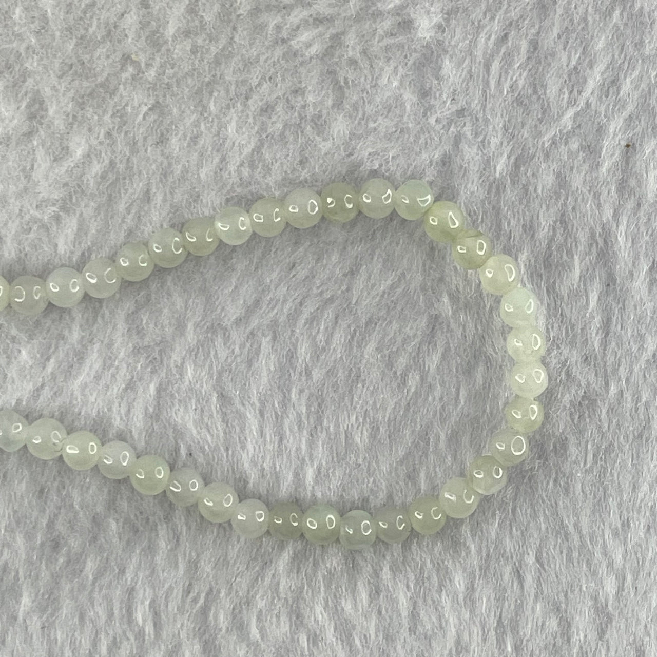 Type A White Jadeite Beads Necklace 16.83g 56cm 4.5mm 160 Beads - Huangs Jadeite and Jewelry Pte Ltd