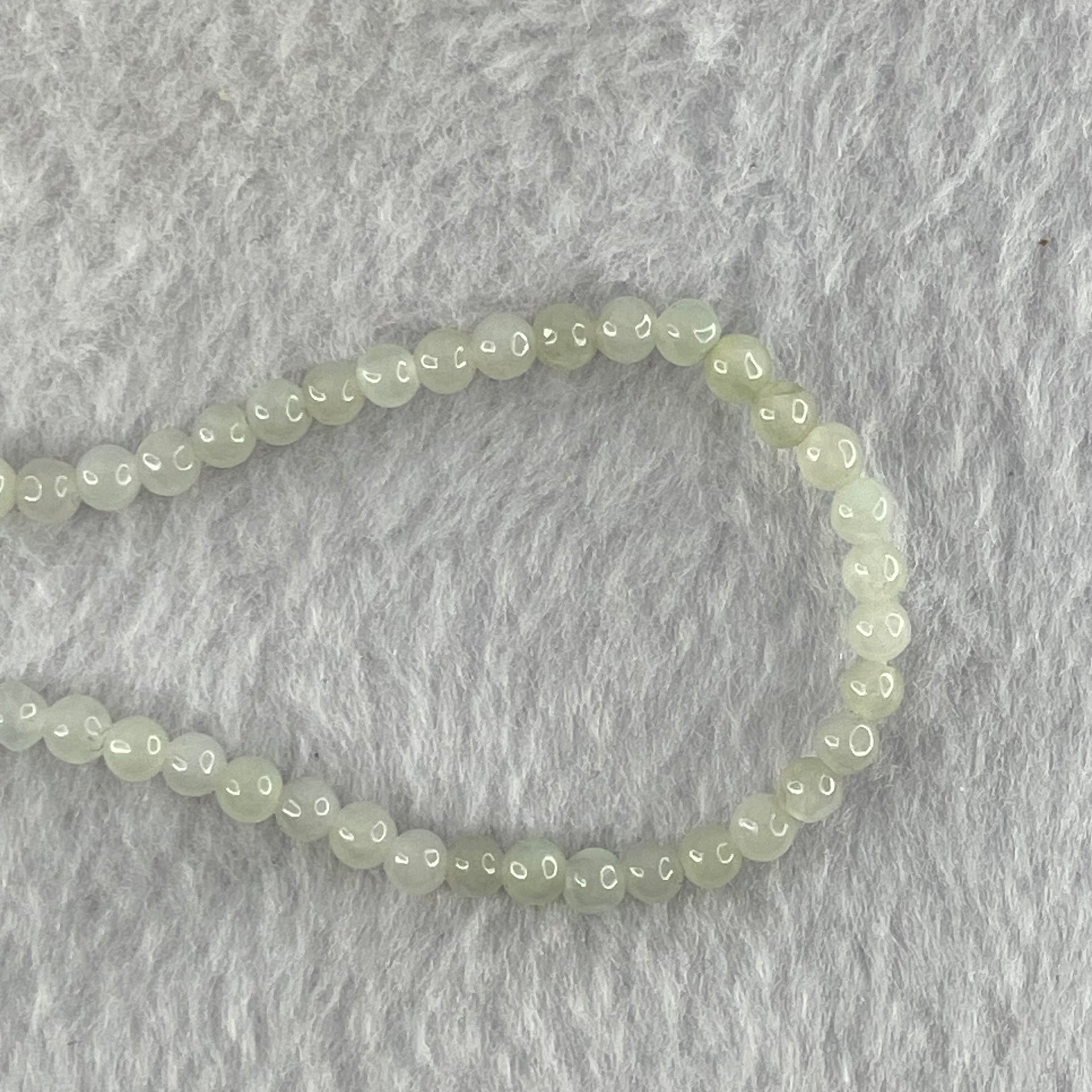 Type A White Jadeite Beads Necklace 16.83g 56cm 4.5mm 160 Beads - Huangs Jadeite and Jewelry Pte Ltd