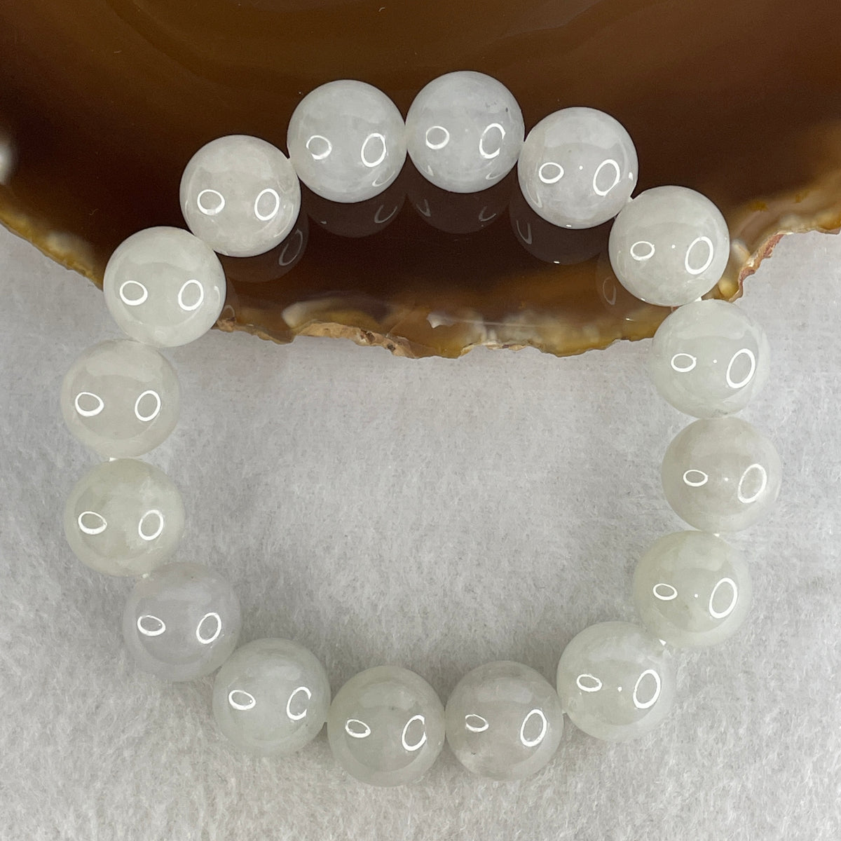 Natural Type A Light Lavender Jadeite Beads Bracelet | (60.17g | 16cm | 13.0mm | 16 Beads | Synergy, "Zi Qi Dong Lai" Noble Benefactor Magnet & Feng Shui Royalty Anchor)