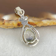 Good Grade Rare Natural Blue Dumortierite Rutilated Quartz in S925 Pendant 2.08g 9.5 by 7.2 by 3.0mm - Huangs Jadeite and Jewelry Pte Ltd