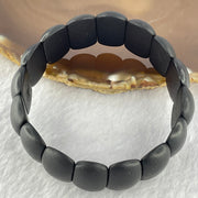 Natural Dark Matt Black Amber Beads Bracelet 天然大黑天翁琥珀手链 22.84g 24.8 by 14.4 by 6.9mm 16pcs - Huangs Jadeite and Jewelry Pte Ltd