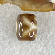 Natural Powerful Tibetan Old Oily Dark Brown with White Agate Patina Guiren Tairen Human Dzi Bead Totem Amulet Heavenly Master (Tian Zhu) 贵人天诛 2.70g 13.5 by 10.9mm - Huangs Jadeite and Jewelry Pte Ltd