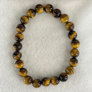 Natural Yellow Tiger's Eye Quartz Beads Bracelet 18.29g 16cm 8.4mm 23 Beads - Huangs Jadeite and Jewelry Pte Ltd