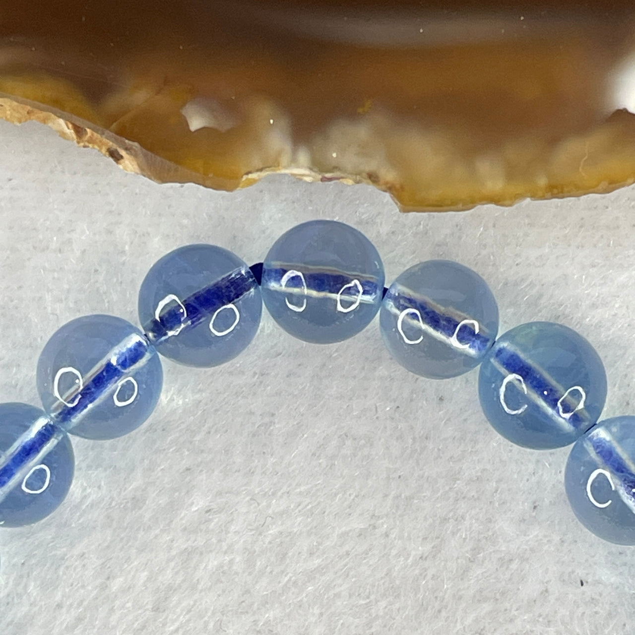 Certified Very Good Natural Transparent Aquamarine Beads Bracelet 15.74g 16cm 7.8mm 25 Beads