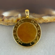 (Pre-Love) Imperial Harvest Type A Yellow Jadeite in 750 18K Yellow Gold 3.35g 17.7 by 3.8mm - Huangs Jadeite and Jewelry Pte Ltd