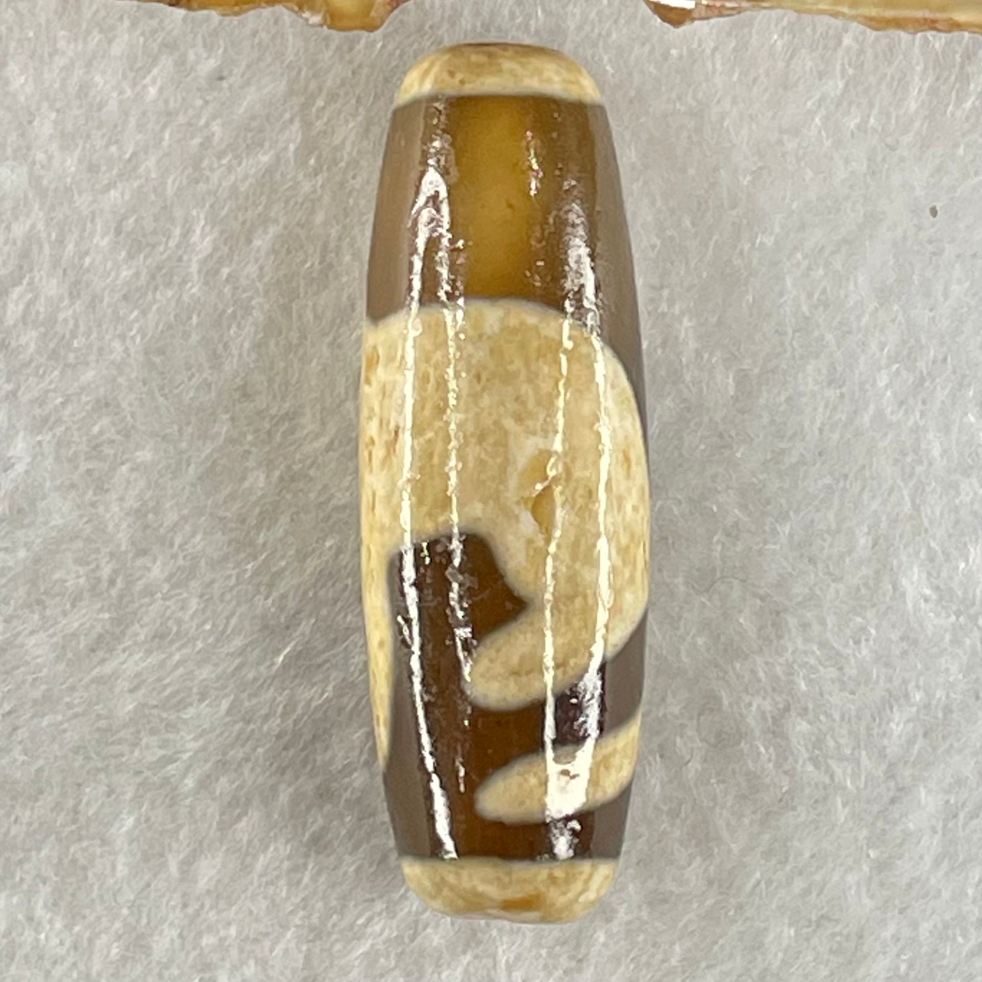 Natural Powerful Tibetan Old Oily Agate Dog Dzi Bead Heavenly Master (Tian Zhu) 狗天珠 9.77g 38.6 by 12.7mm - Huangs Jadeite and Jewelry Pte Ltd